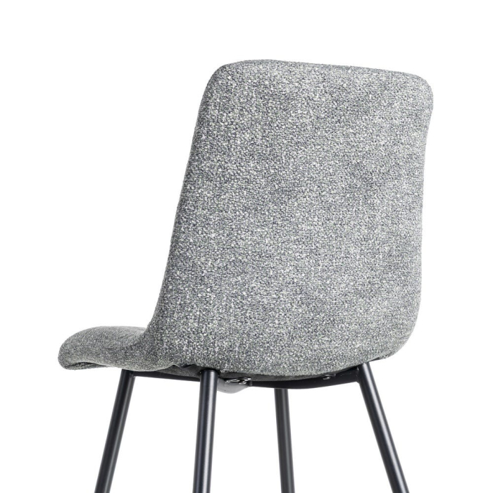 Set de 2 scaune dining și horeca din stofă gri antracit – imagine principală la masă [6]