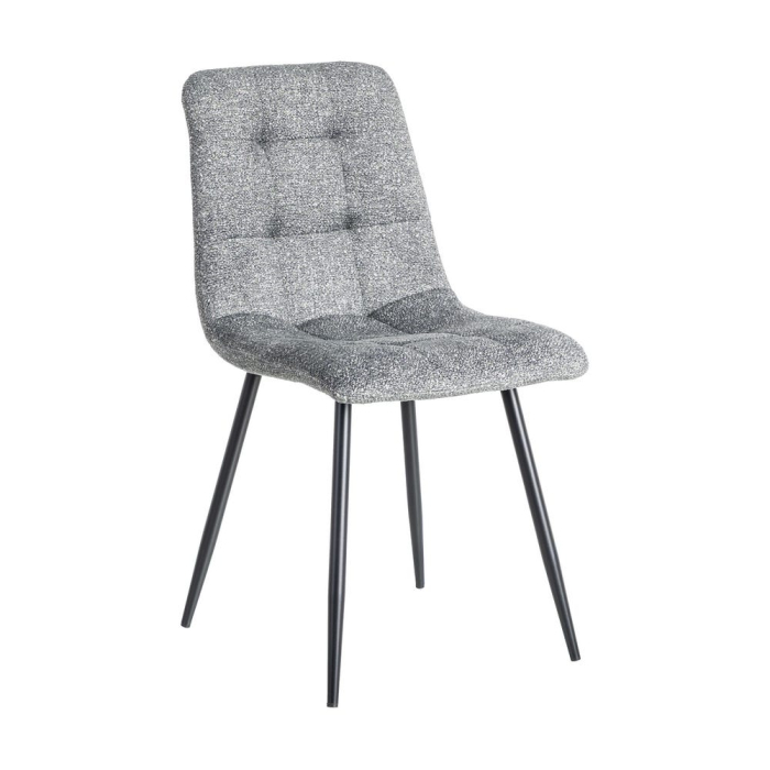 Set de 2 scaune dining și horeca din stofă gri antracit – imagine principală la masă [2]