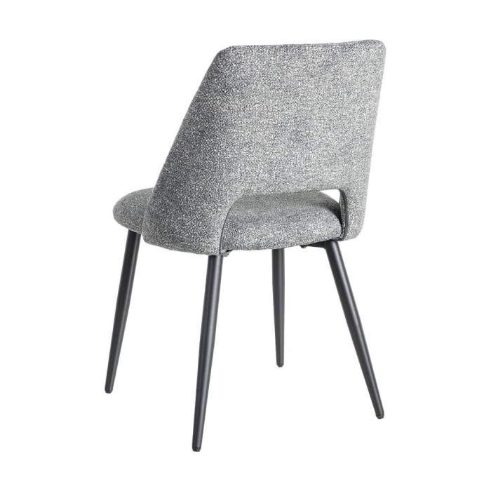 Set de 2 scaune dining și horeca din stofă gri antracit cu spătar decupat – imagine principală [5]
