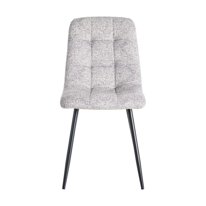 Set de 2 scaune dining și horeca din stofă gri deschis – imagine principală la masă [3]