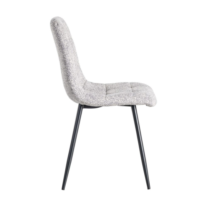 Set de 2 scaune dining și horeca din stofă gri deschis – imagine principală la masă [4]