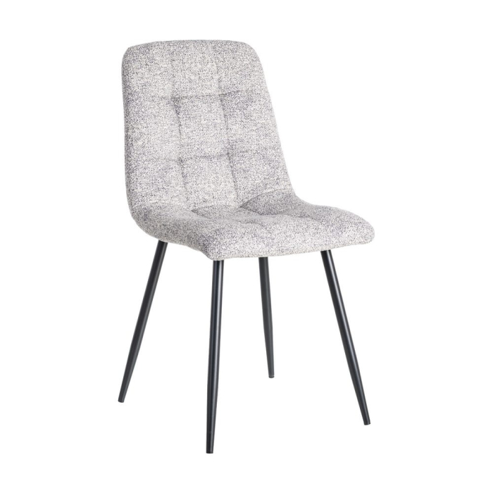 Set de 2 scaune dining și horeca din stofă gri deschis – imagine principală la masă [2]