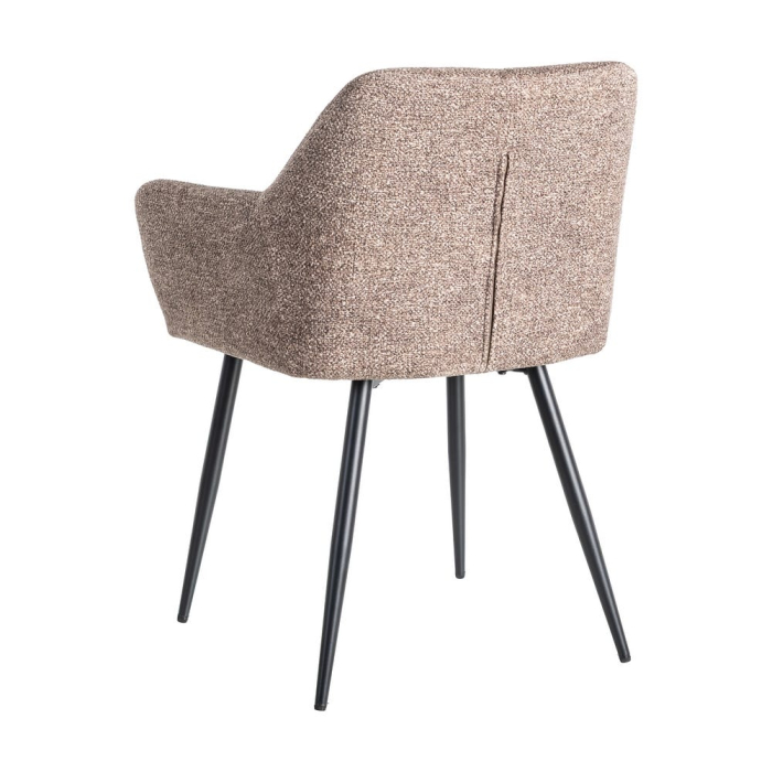 Set de 2 scaune dining si horeca din stofa taupe cu brate structura metalica – imagine principală [5]