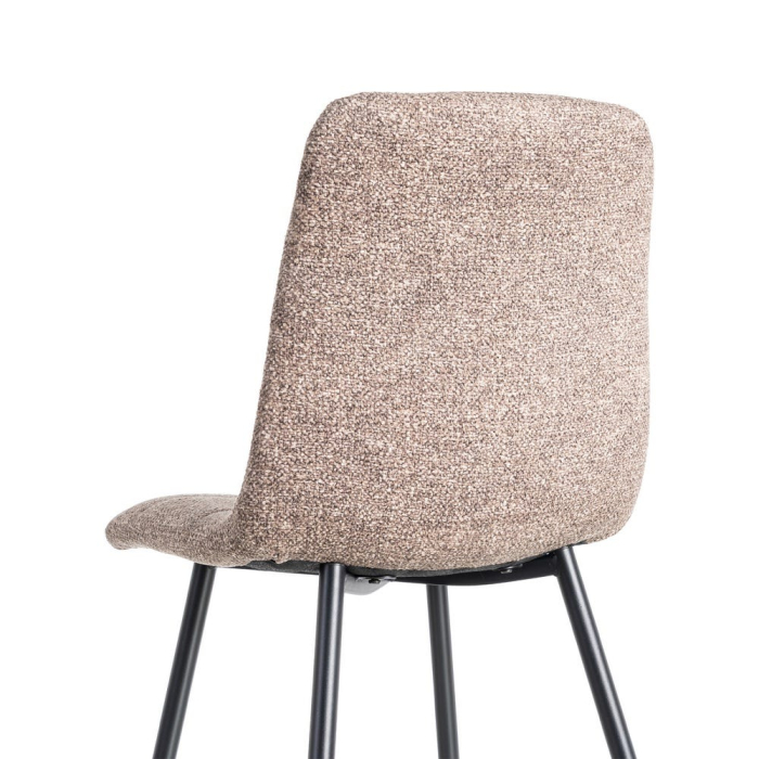 Set de 2 scaune dining și horeca din stofă taupe – imagine principală la masă [6]