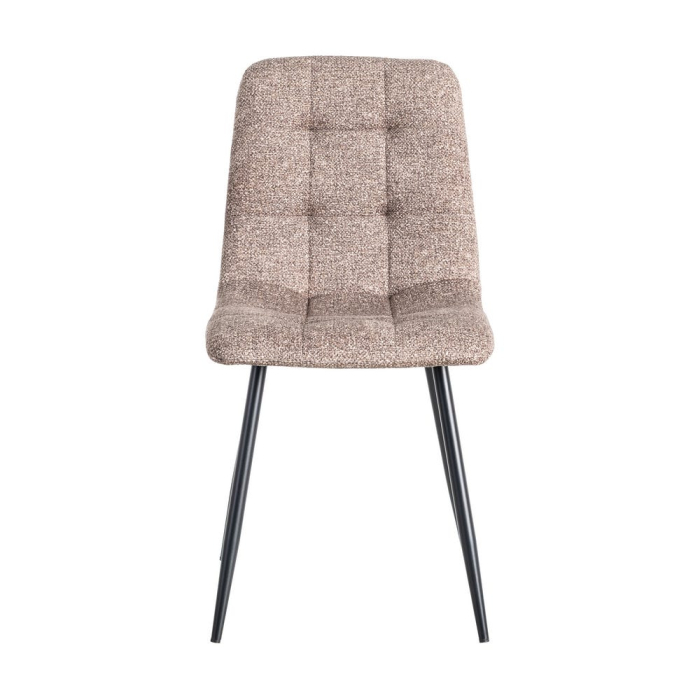 Set de 2 scaune dining și horeca din stofă taupe – imagine principală la masă [3]