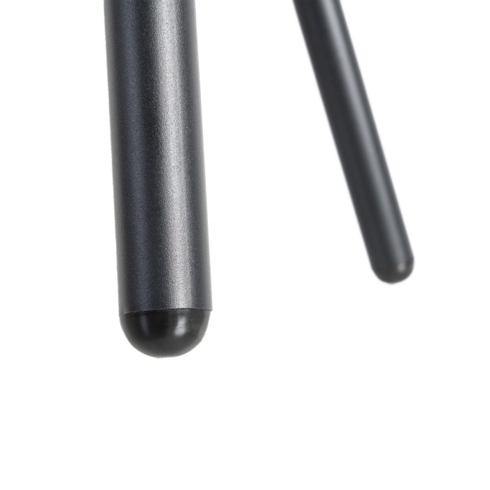 Set de 2 scaune dining și HoReCa din stofă taupe cu spătar rotunjit și picioare metalice negre – imagine principală [12]