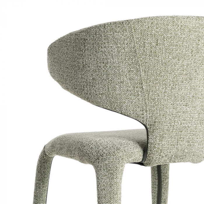 Set de 2 scaune dining HORECA din stofă verde măsliniu cu design modern [6]