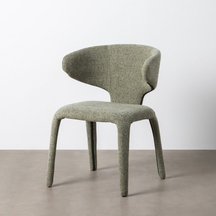 Set de 2 scaune dining HORECA din stofă verde măsliniu cu design modern [10]