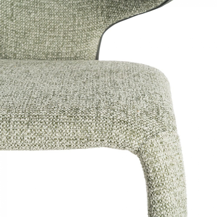 Set de 2 scaune dining HORECA din stofă verde măsliniu cu design modern [7]