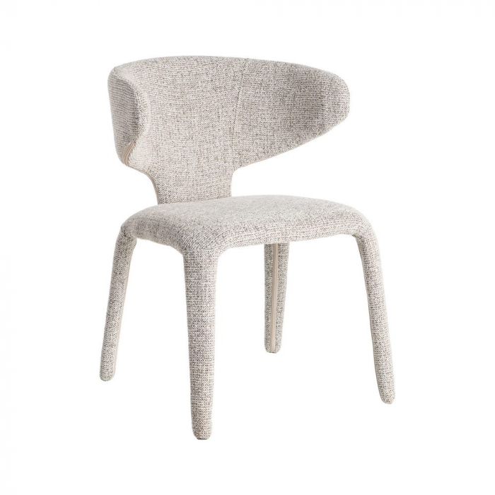 Set de 2 scaune dining și HORECA gri marmorat din stofă cu structură metalică [2]