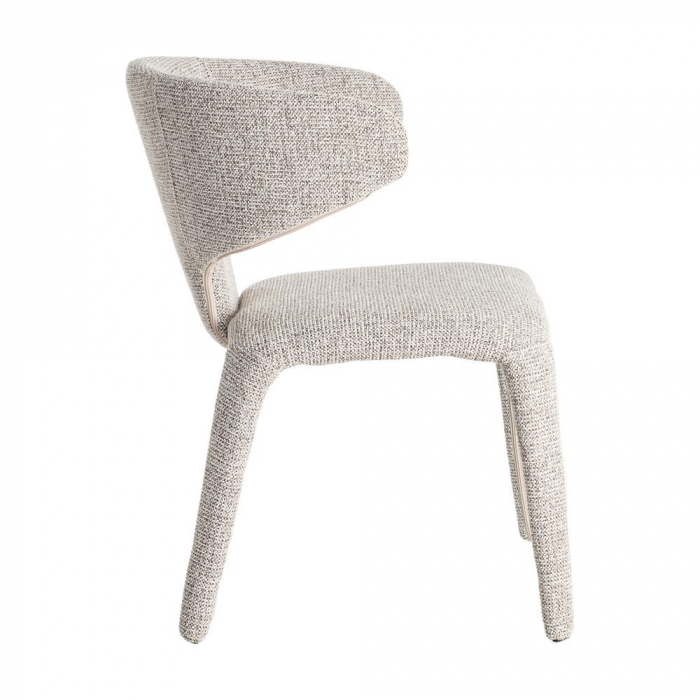 Set de 2 scaune dining și HORECA gri marmorat din stofă cu structură metalică [4]
