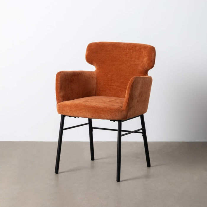 Set de 2 scaune dining si HORECA roșii din stofă design contemporan [12]