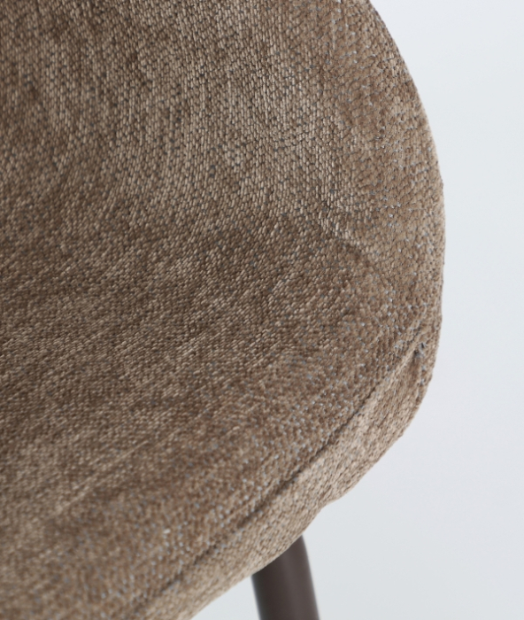 Set de 2 scaune tapitate taupe cu brate si design organic Noor [7]