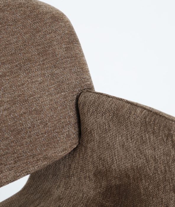 Set de 2 scaune tapitate taupe cu brate si design organic Noor [5]