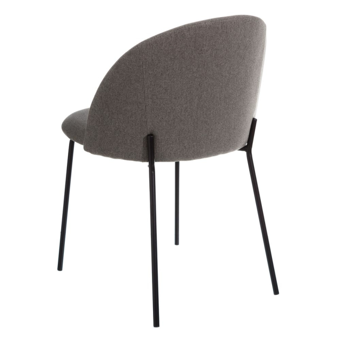 Set 2 scaune dining tapitate gri cu design compact și picioare metalice negre [4]