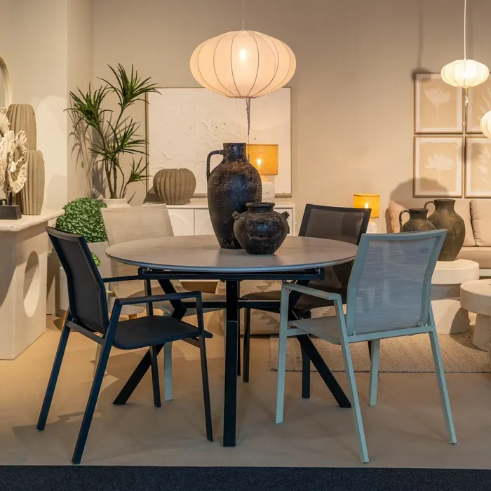 Set 2 scaune exterior crem din aluminiu cu șezut și spătar textilene stivuibile pentru terasă și HoReCa [12]