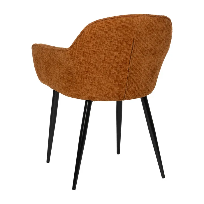 Scaune maro tapițate cu brațe – set 2 bucăți, design rustic modern [4]