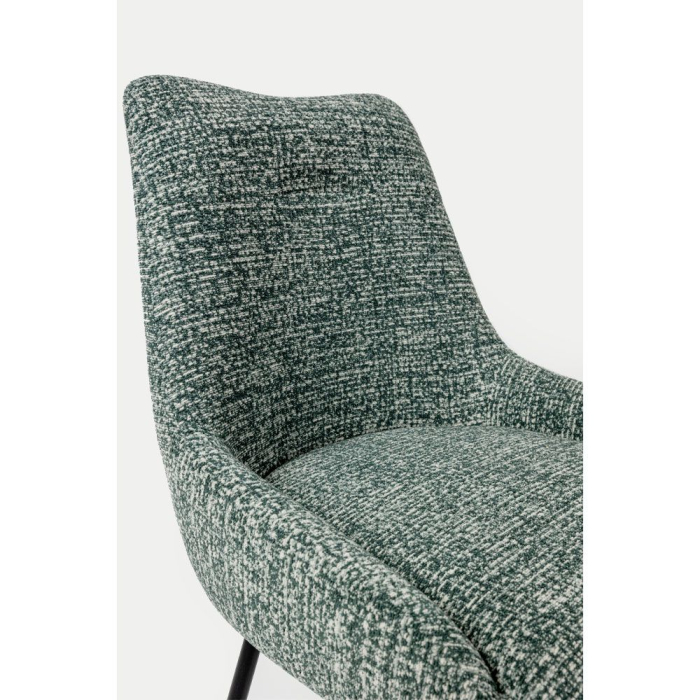 Set de 2 scaune Don verzi cu structură metalică neagră – vedere laterală [4]