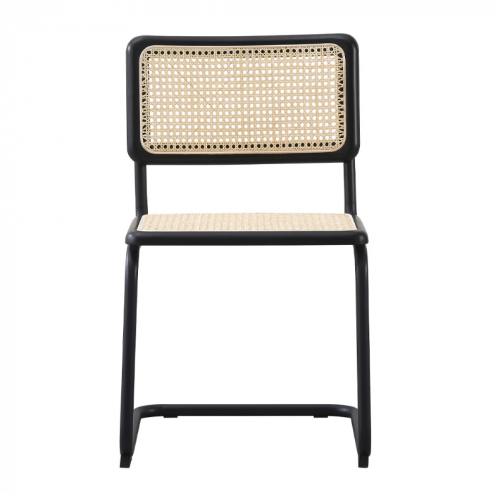 Scaune Broyer negre lemn rattan picioare metal [5]