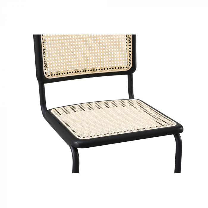 Scaune Broyer negre lemn rattan picioare metal [6]