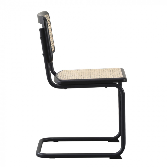 Scaune Broyer negre lemn rattan picioare metal [2]