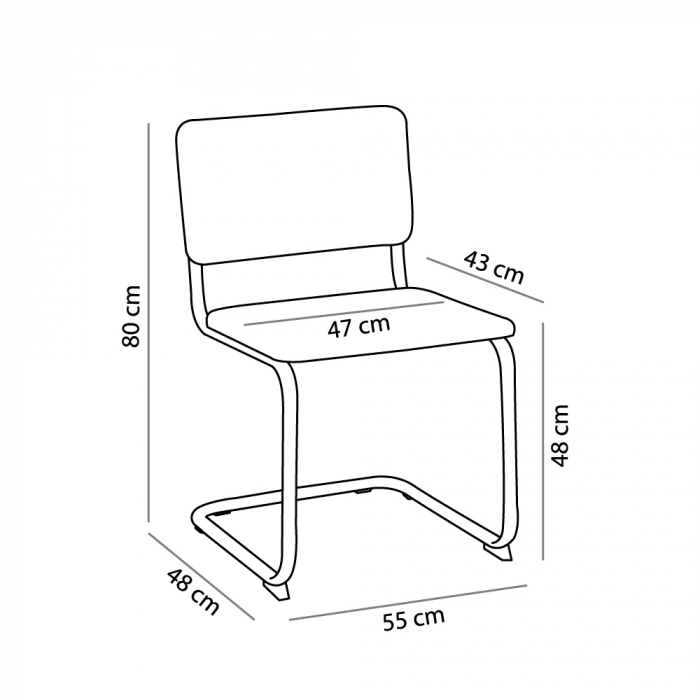 Scaune Broyer negre lemn rattan picioare metal [7]