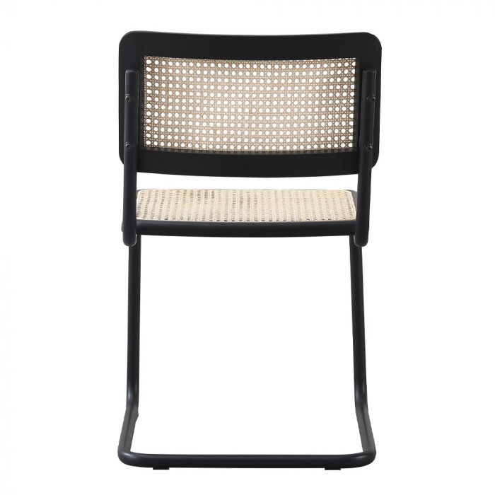 Scaune Broyer negre lemn rattan picioare metal [4]