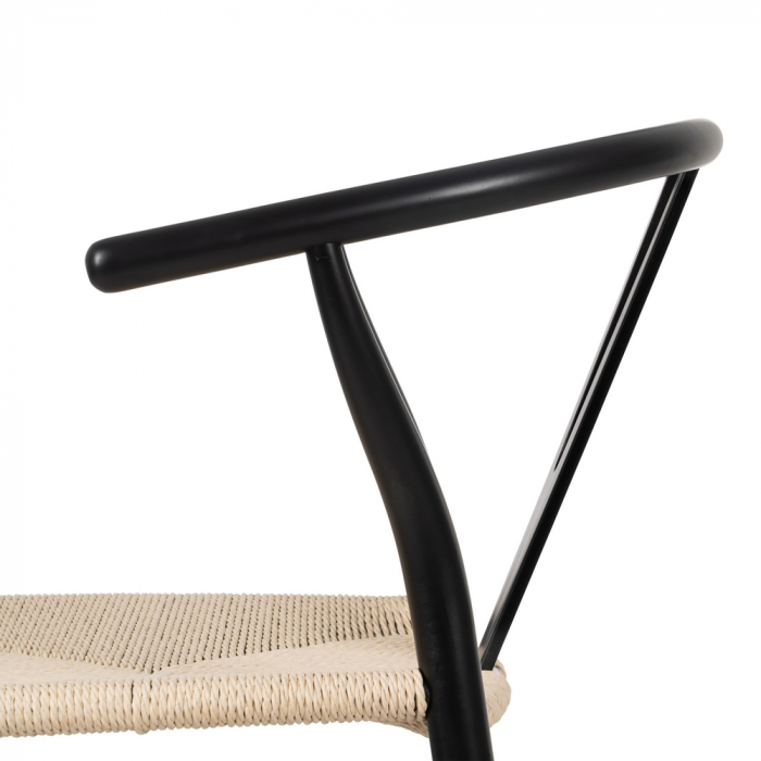 Set scaune negre lemn fag si fibre hartie|Scaune eco-friendly pentru decor modern [9]