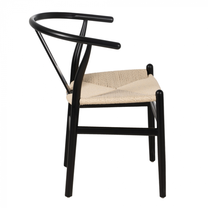 Set scaune negre lemn fag si fibre hartie|Scaune eco-friendly pentru decor modern [3]