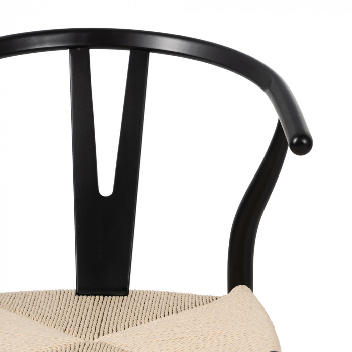 Set scaune negre lemn fag si fibre hartie|Scaune eco-friendly pentru decor modern [5]