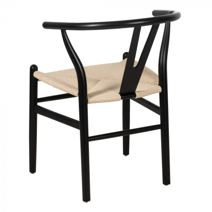 Set scaune negre lemn fag si fibre hartie|Scaune eco-friendly pentru decor modern [4]