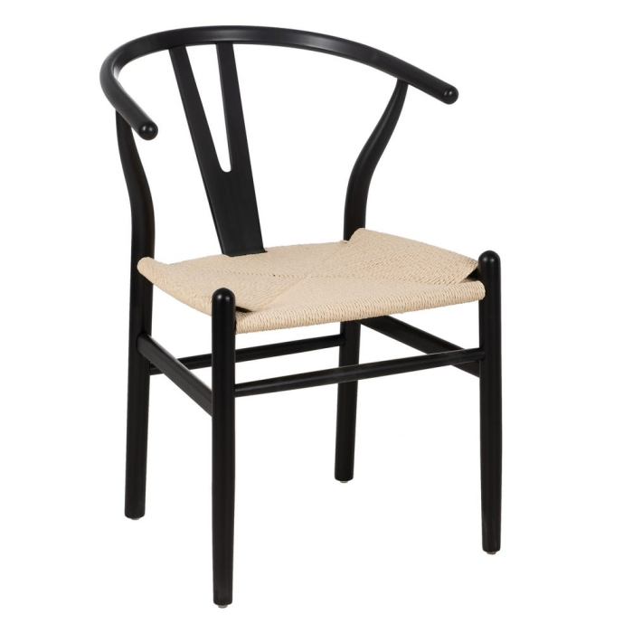 Set scaune negre lemn fag si fibre hartie|Scaune eco-friendly pentru decor modern [3]