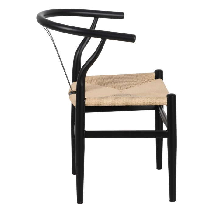 Set scaune negre metal si fibre hartie|Scaune eco-friendly pentru decor modern [3]