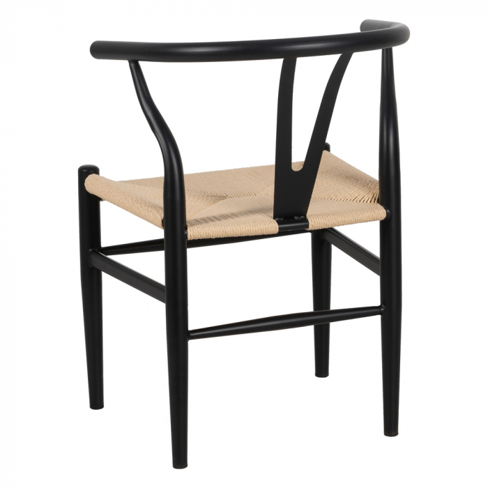 Set scaune negre metal si fibre hartie|Scaune eco-friendly pentru decor modern [4]