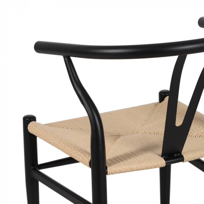 Set scaune negre metal si fibre hartie|Scaune eco-friendly pentru decor modern [10]