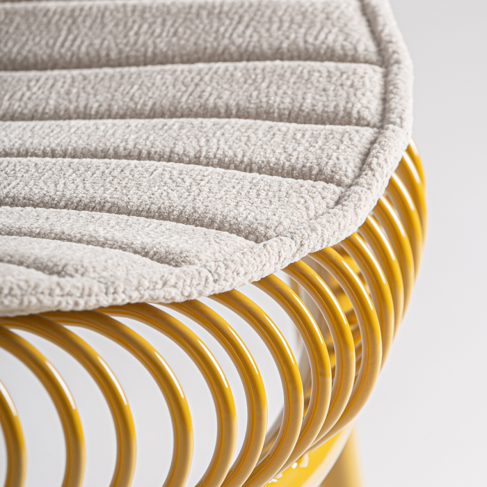 Set de 2 scaune outdoor din metal mustard cu pernă gri pentru HoReCa [2]