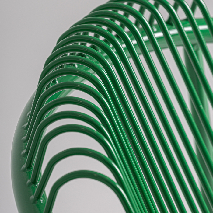 Set de 2 scaune outdoor din metal verde cu pernă bej pentru HoReCa [8]