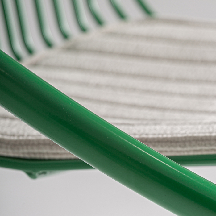 Set de 2 scaune outdoor din metal verde cu pernă bej pentru HoReCa [7]