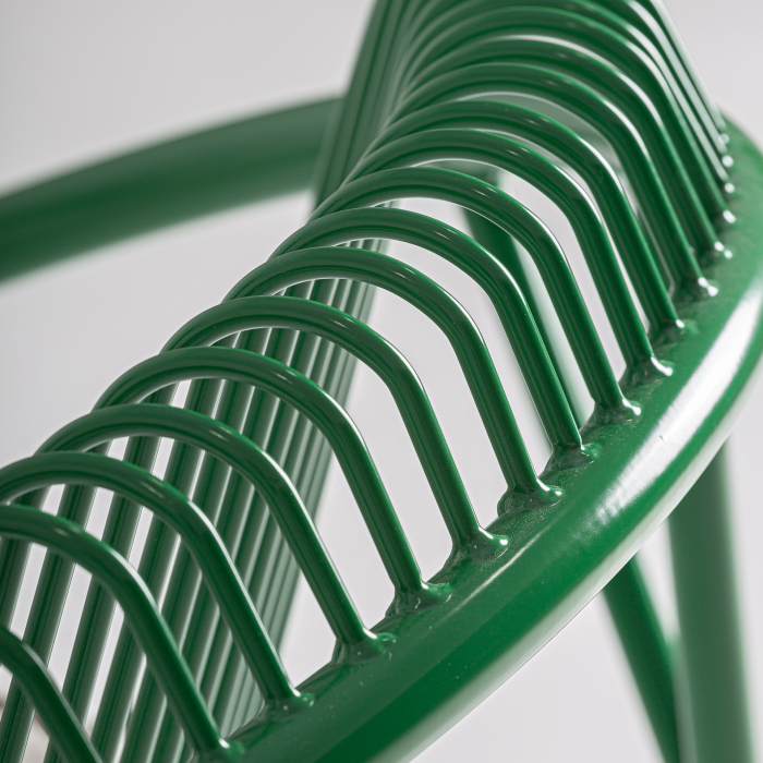 Set de 2 scaune outdoor din metal verde cu pernă bej pentru HoReCa [6]