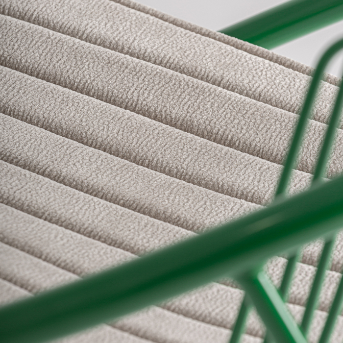 Set de 2 scaune outdoor din metal verde cu pernă bej pentru HoReCa [5]