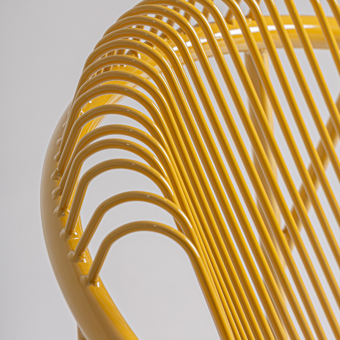 Set de 2 scaune outdoor din metal mustard cu pernă gri pentru HoReCa [6]