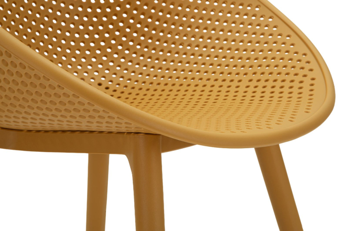 Set 2 scaune gradina plastic mustar perforat 59x59x83 cm [7]