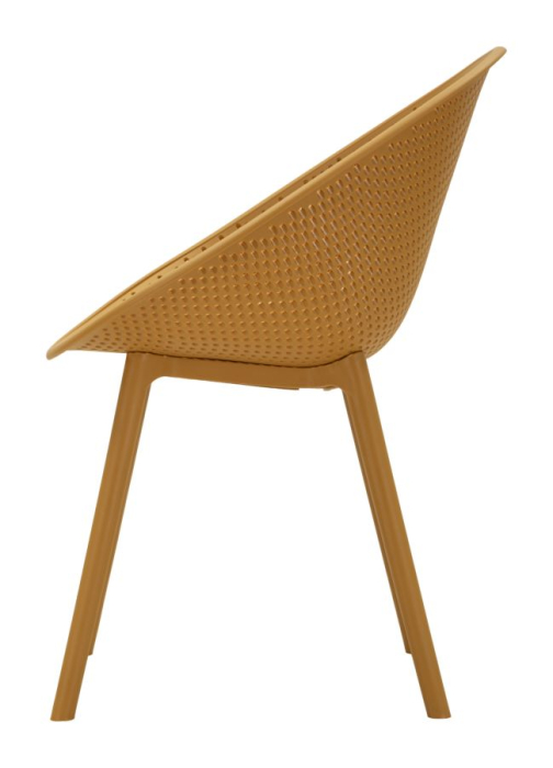 Set 2 scaune gradina plastic mustar perforat 59x59x83 cm [3]