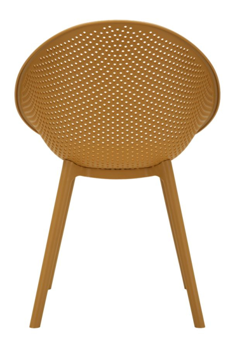 Set 2 scaune gradina plastic mustar perforat 59x59x83 cm [5]