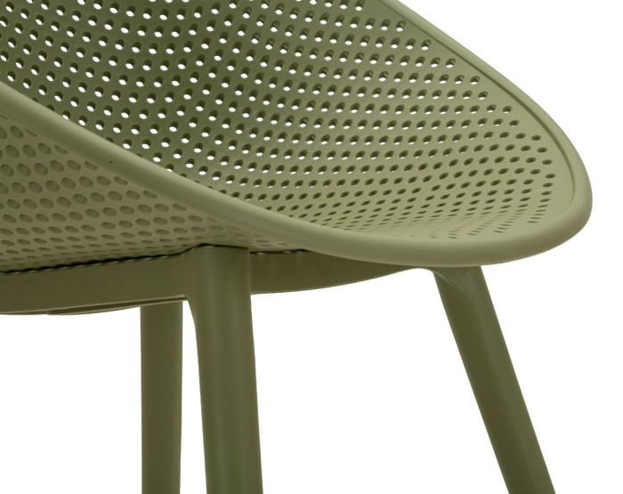 Set 2 scaune terasa plastic verde salvie perforat 59x59x83 cm [8]