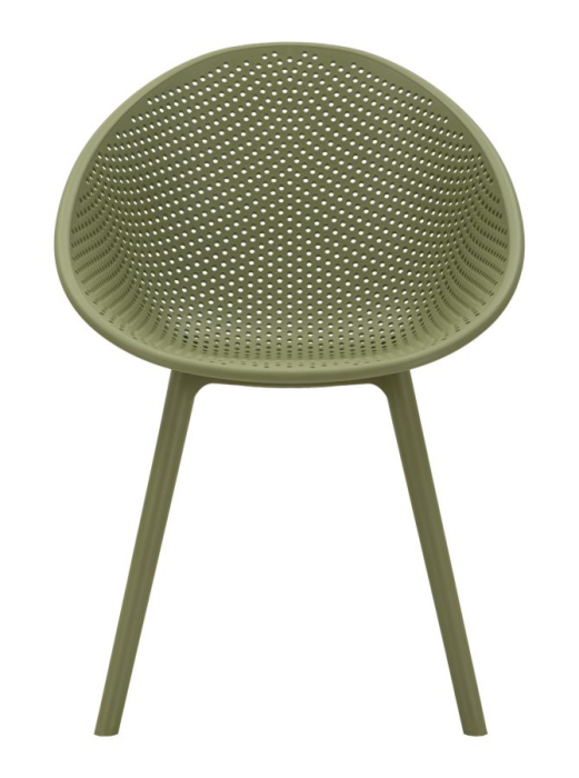 Set 2 scaune terasa plastic verde salvie perforat 59x59x83 cm [2]