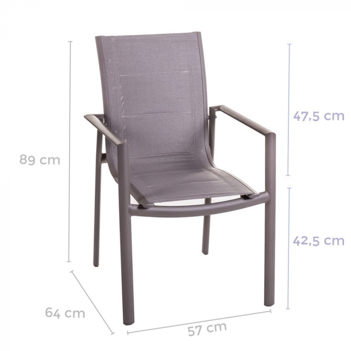 Set de 2 scaune Stella Chateau cu material textil căptușit și cadru aluminiu [2]