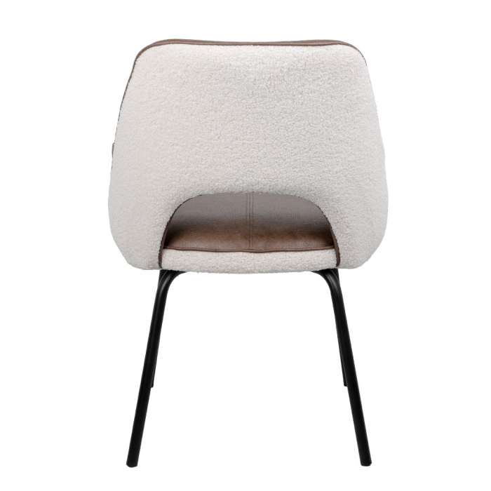 Set de 2 scaune Monte cu tapițerie în două nuanțe și cadru metalic – vedere laterală [7]