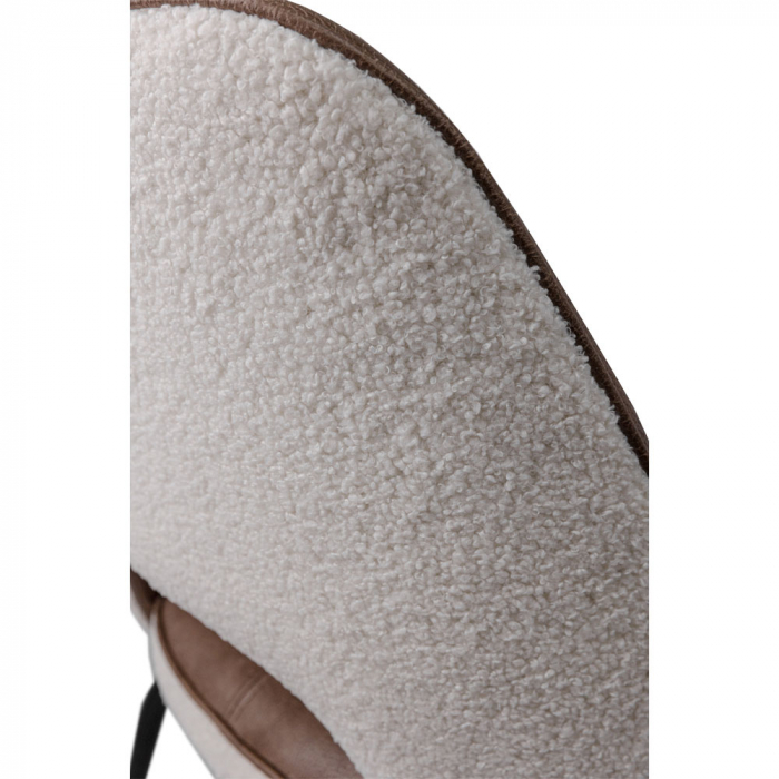 Set de 2 scaune Monte cu tapițerie în două nuanțe și cadru metalic – vedere laterală [4]