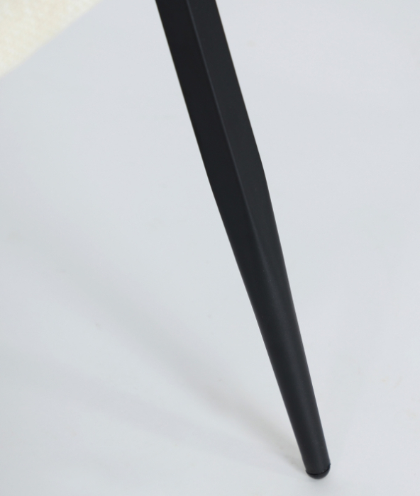 Set de 2 scaune tapitate off white cu brate si structura metalica Aren [10]